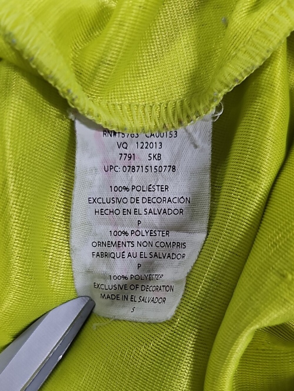 Champion Authentic Mesh Athletic Shorts Lime Green Neon Yellow Mens Small 7791 - Picture 4 of 5